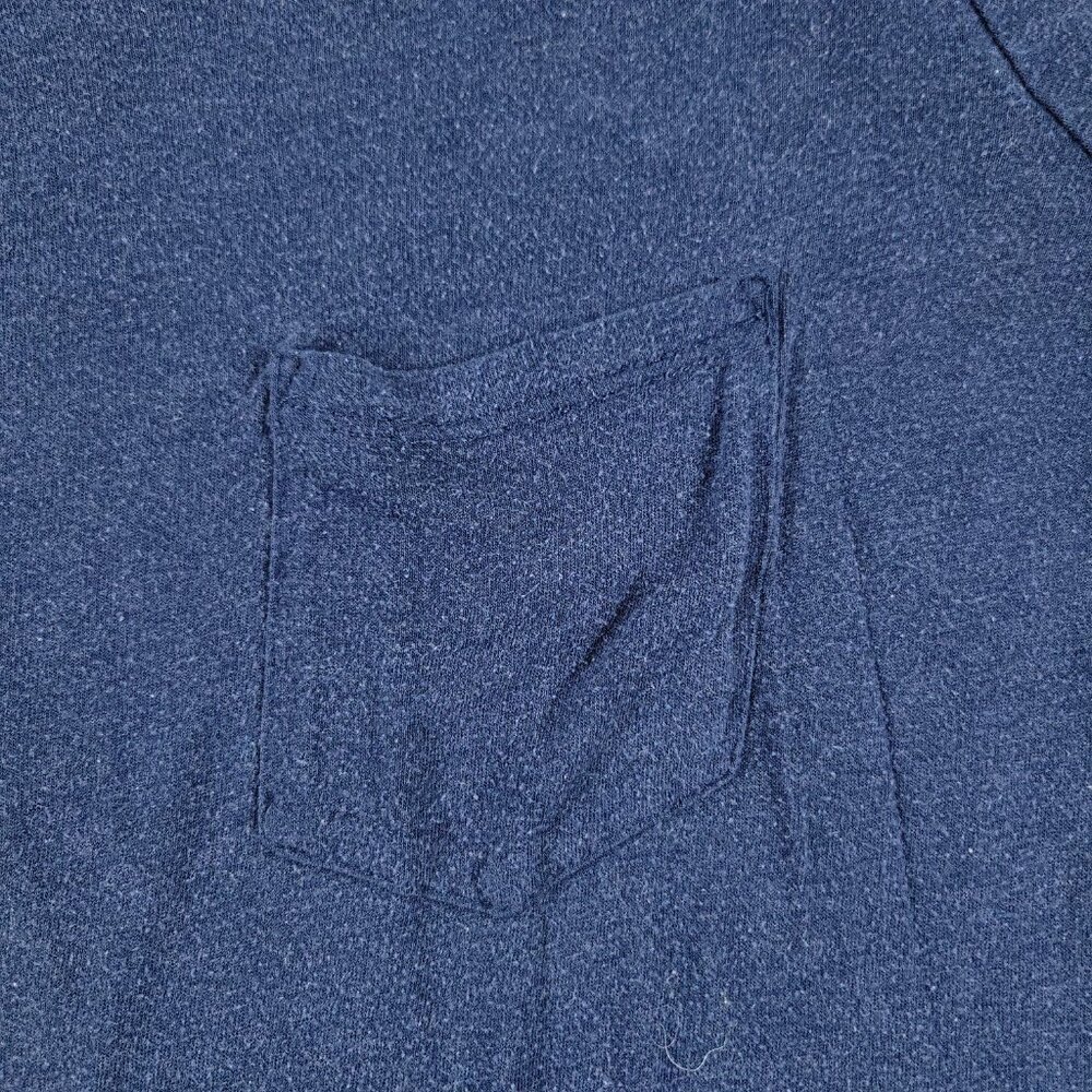 Prana Shirt Women Medium Blue Patch Logo Round Neck Long Sleeve Pocket Pullover - Picture 2 of 15